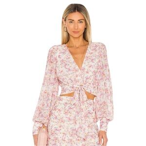 YUMI KIM Floral Top in Soft Spoken Ivory Size Medium